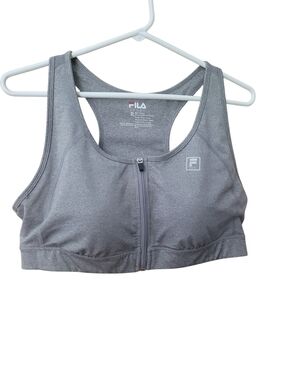 FILA Front-Zip Gray Sports Bra